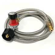 Interstate Pneumatics Propane Regulator Assembly with 6 ft Steel Braided Hose and Fitting WRP-6